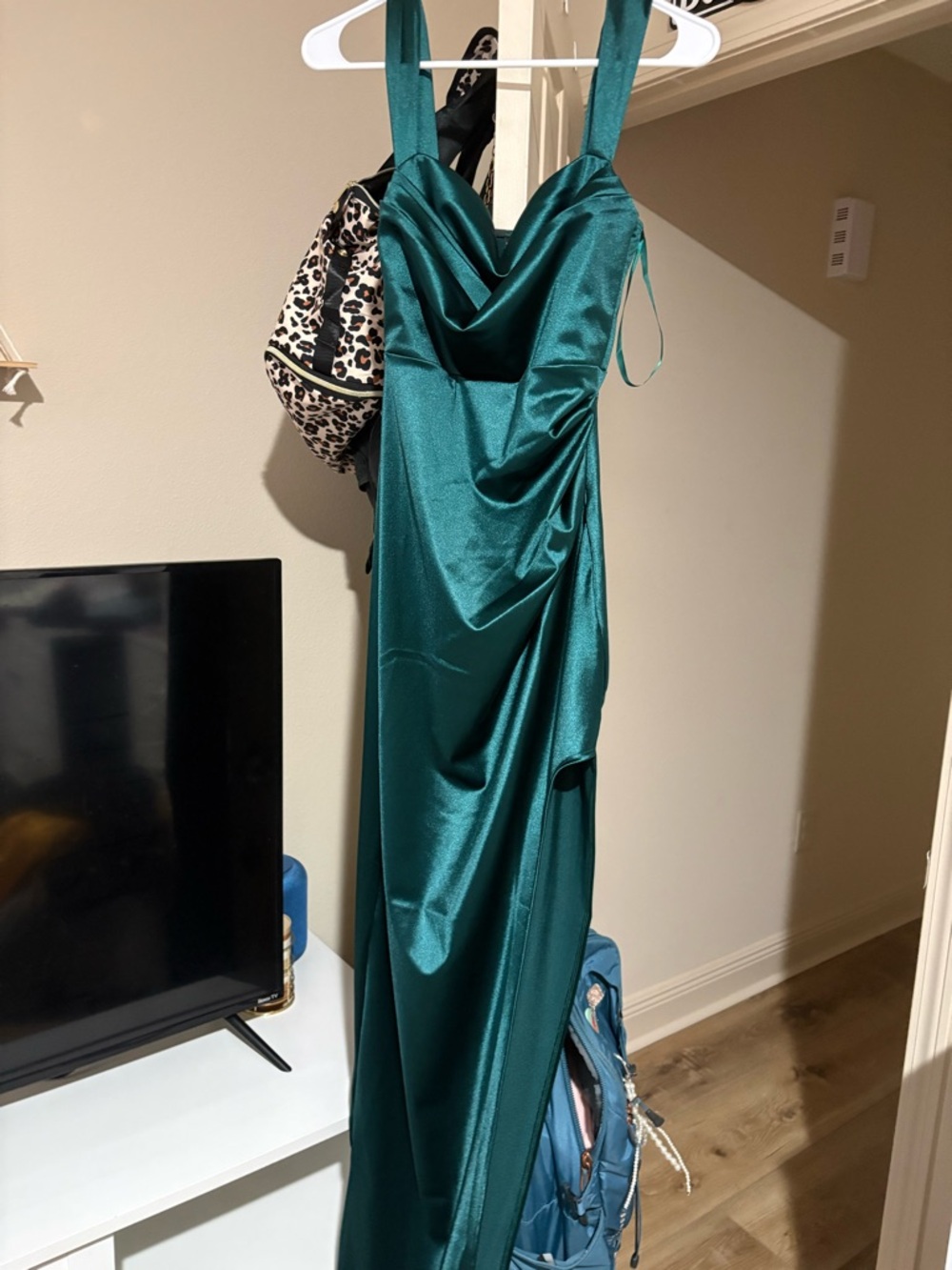 Windsor Emerald Satin Prom Dress. Never worn. New with tags!